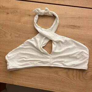 White cross halter bikini top Aerie